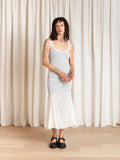 Ali Golden | Tank Dress with Astmetrical Hem - Cream Flower