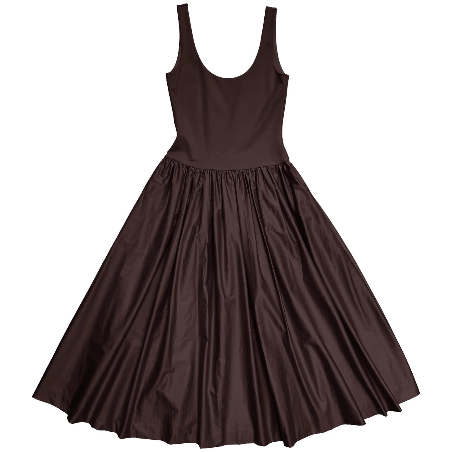 Ali Golden | Mixed Fabric Dress - Muted Eggplant