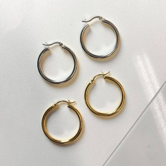 Love Local Jewelry | Liora Hoops 3cm - Silver or Gold