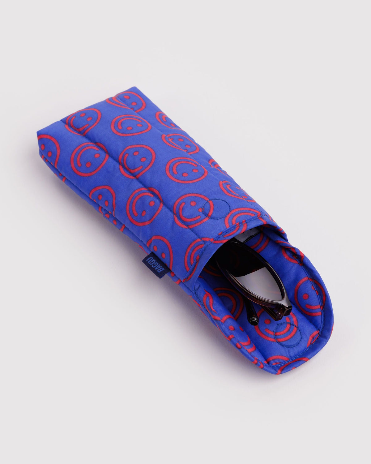 Baggu | Puffy Glasses Sleeve - Mini Cobalt Happy