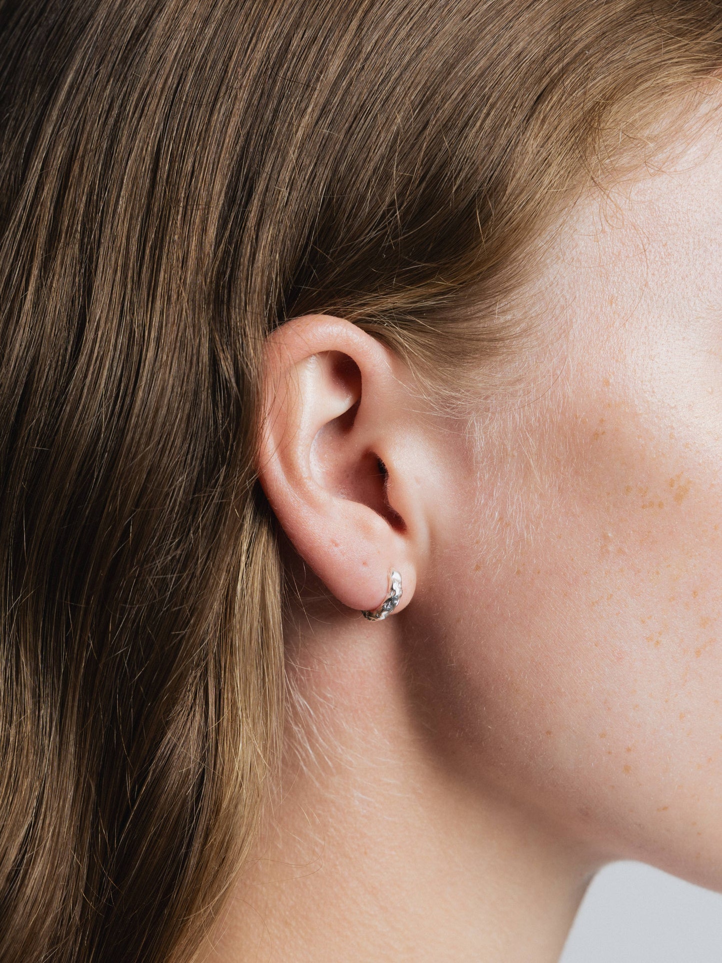 Wolf Circus | Organic Huggie Hoops in Sterling Silver