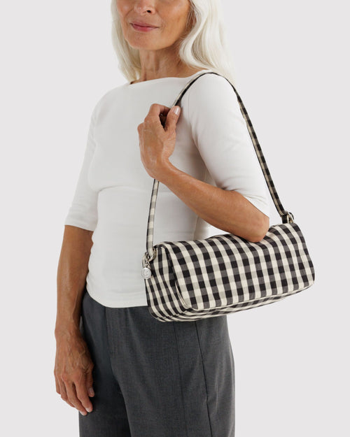 Baggu | Nylon Loaf Bag - Black and Cream Gingham