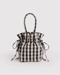 Baggu | Nylon Drawstring Bag -  Black and Cream Gingham