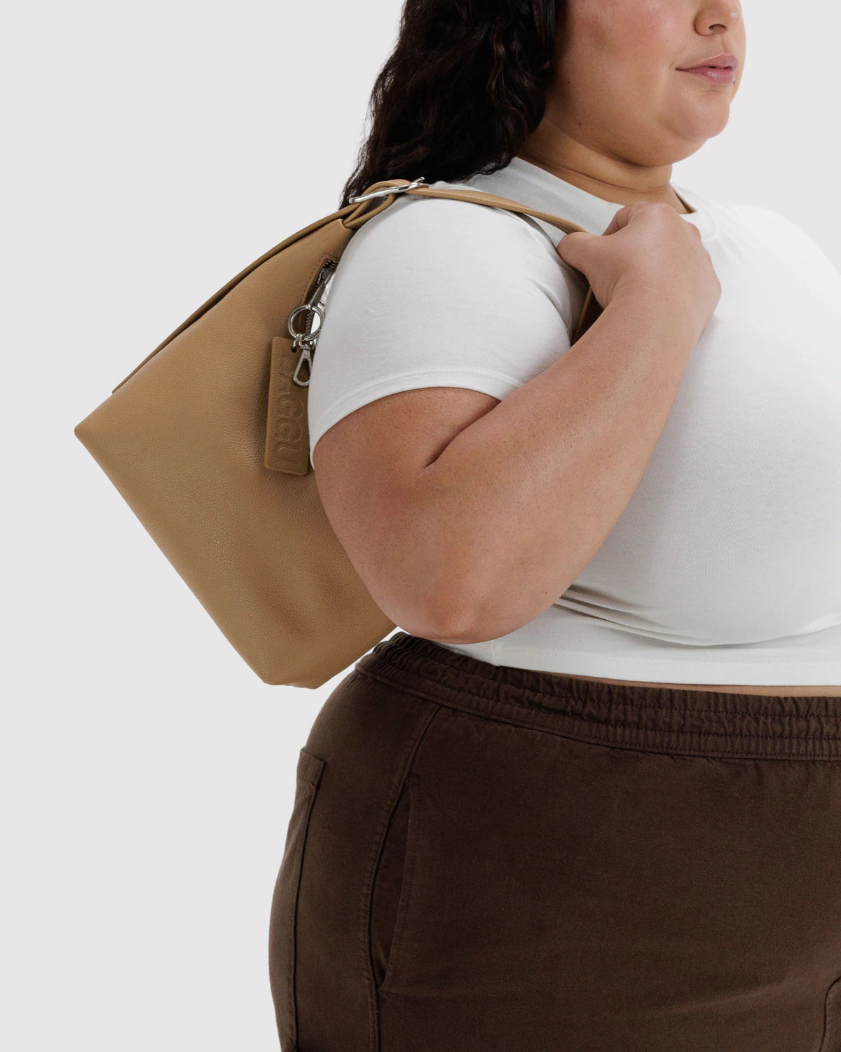 Baggu | Mini Recycled Leather Shoulder Bag - Dune