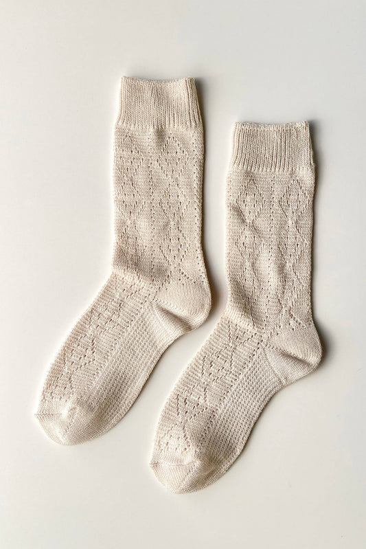 Le Bon Shoppe | Modal Eyelet Socks - Oyster