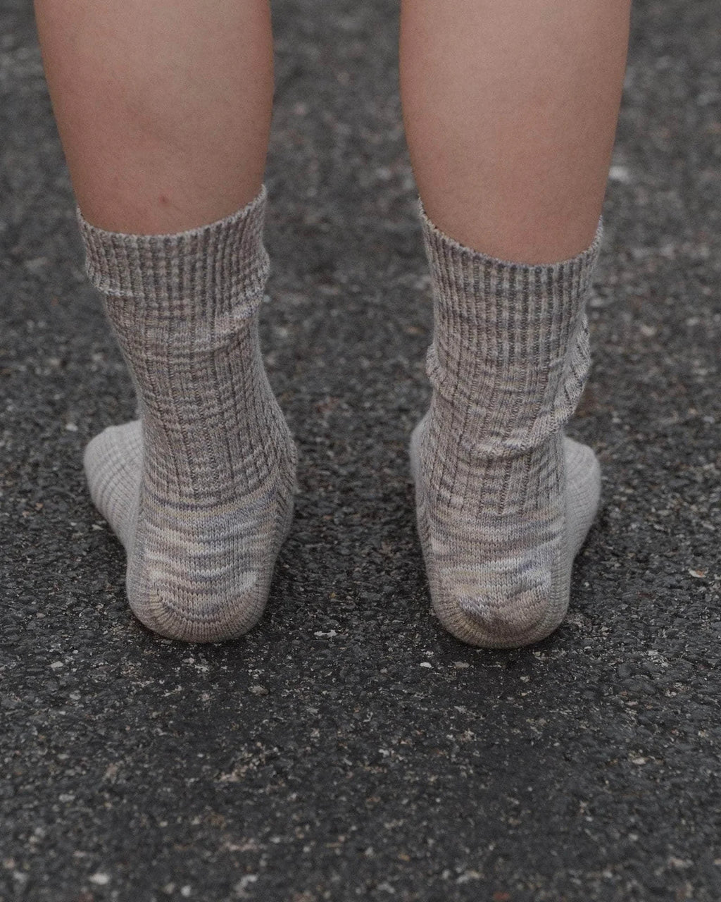 Baserange | Twist Over Ankle Socks - Grey Milange