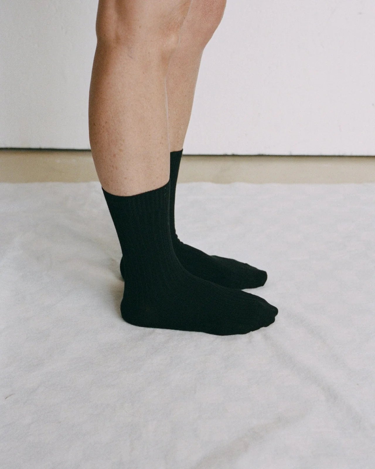 Baserange | Rib Over Ankle Socks - Black
