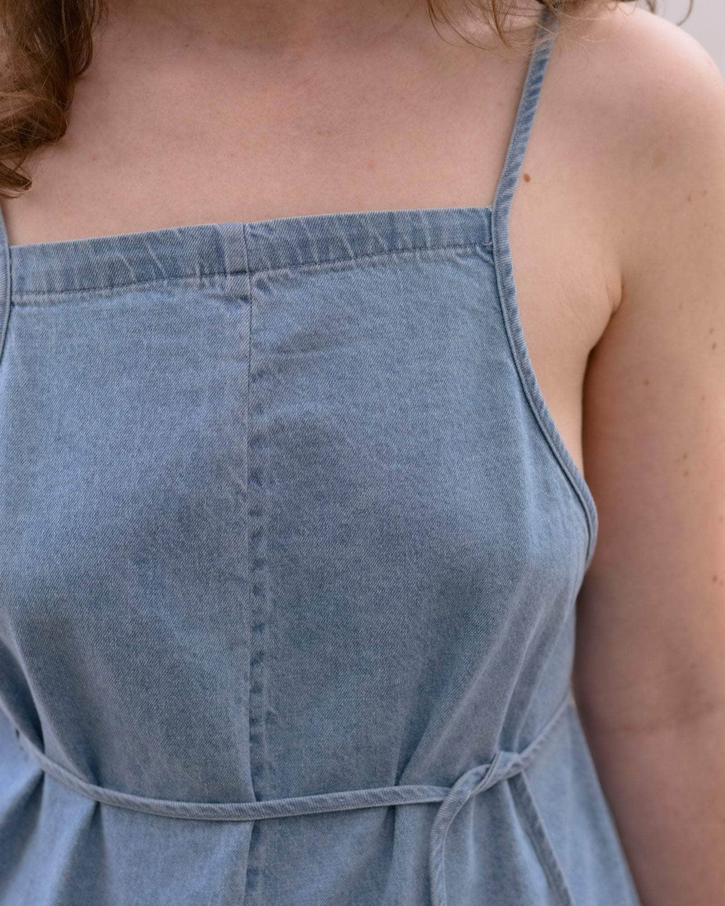 Baserange | Yumi Apron Dress - Light Denim Wash
