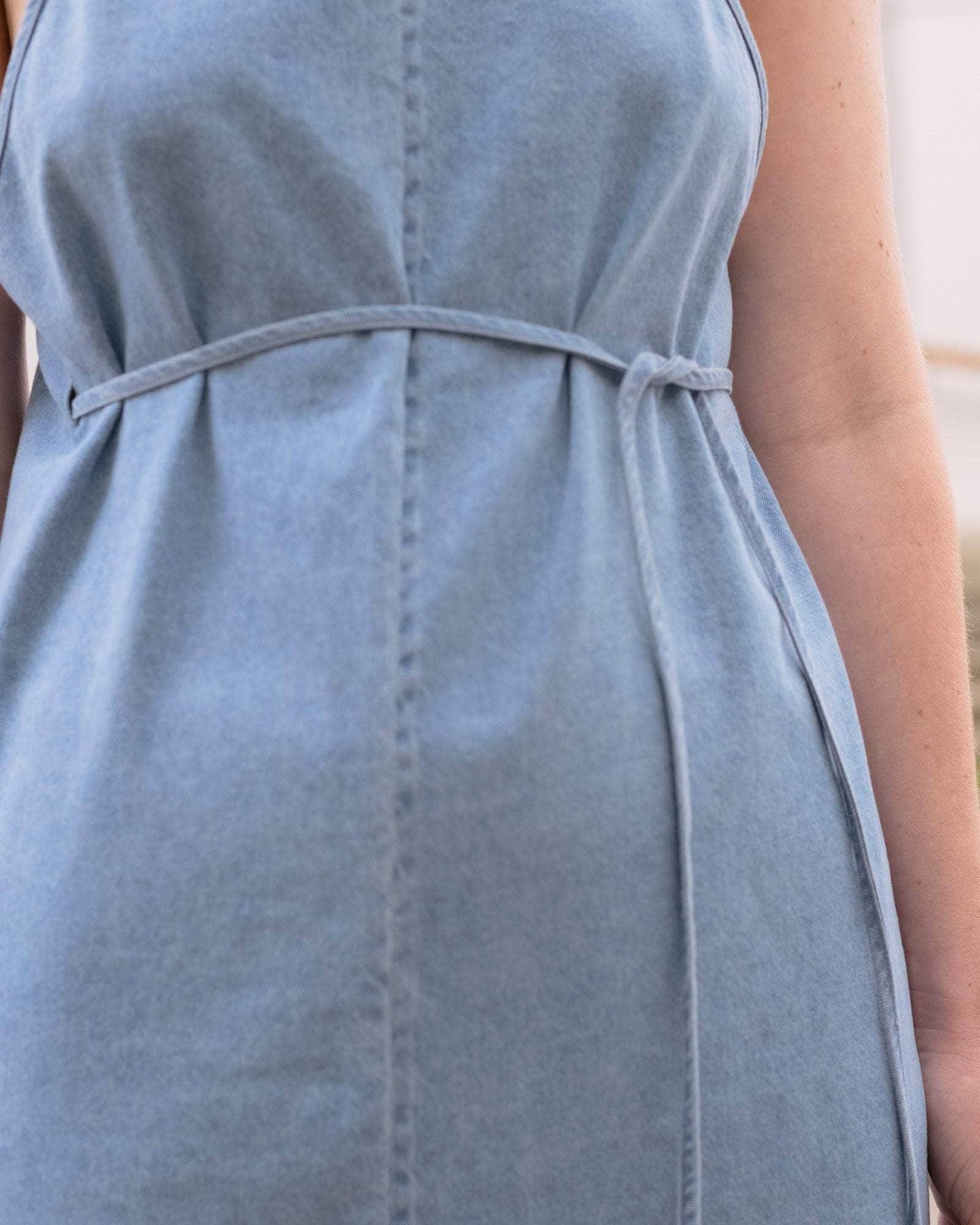 Baserange | Yumi Apron Dress - Light Denim Wash