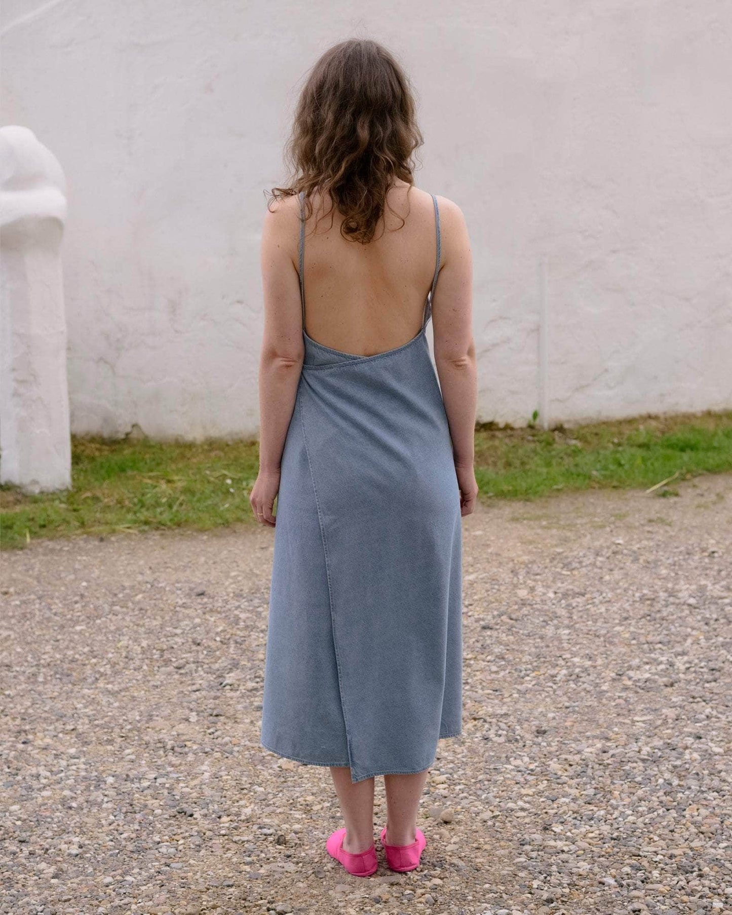 Baserange | Yumi Apron Dress - Light Denim Wash