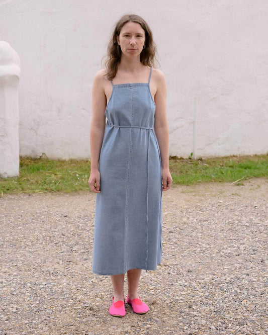 Baserange | Yumi Apron Dress - Light Denim Wash
