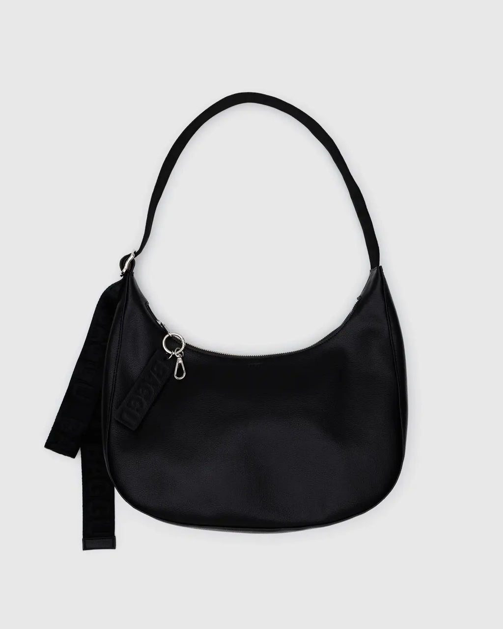 Baggu | Medium Recycled Leather Crescent Bag - Black