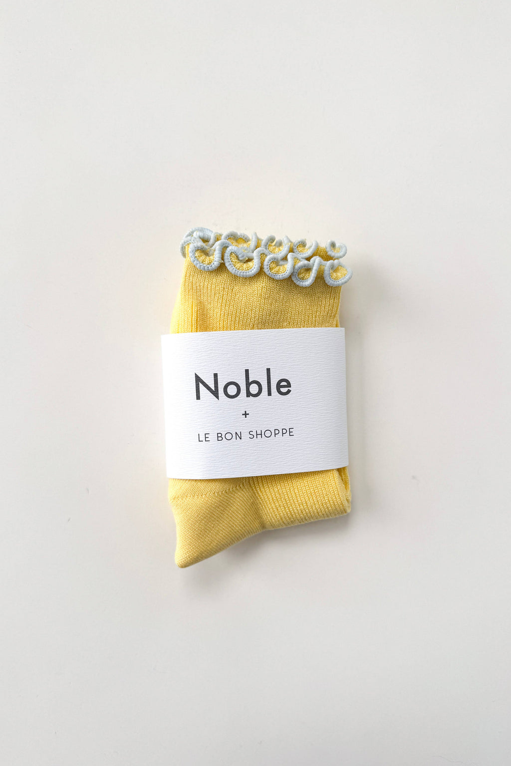 Le Bon Shoppe | The Petite Ruffled Modal Socks - Butter/Baby Blue