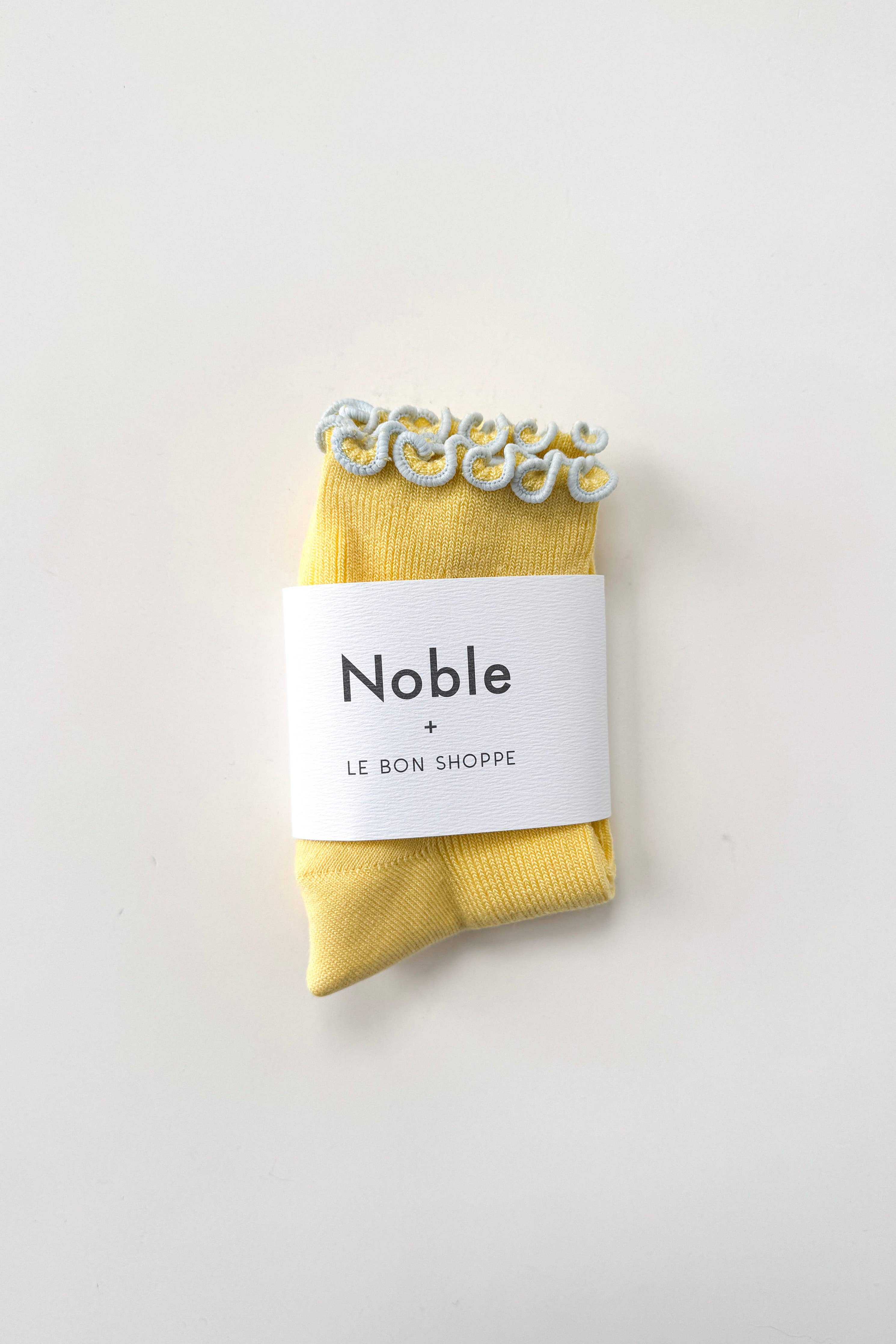 Le Bon Shoppe | The Petite Ruffled Modal Socks - Butter/Baby Blue