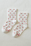 Le Bon Shoppe | Sneaker Socks: Heart - White / Red