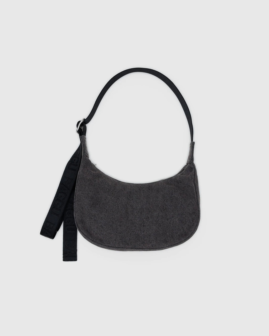 Baggu | Small Denim Crescent Bag - Washed Black Denim