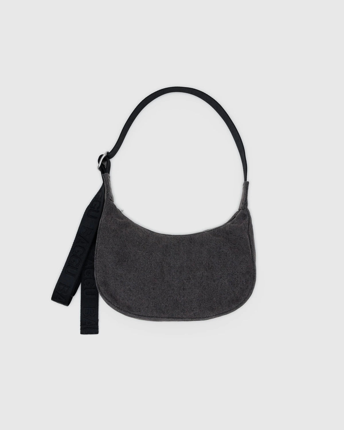 Baggu | Small Denim Crescent Bag - Washed Black Denim