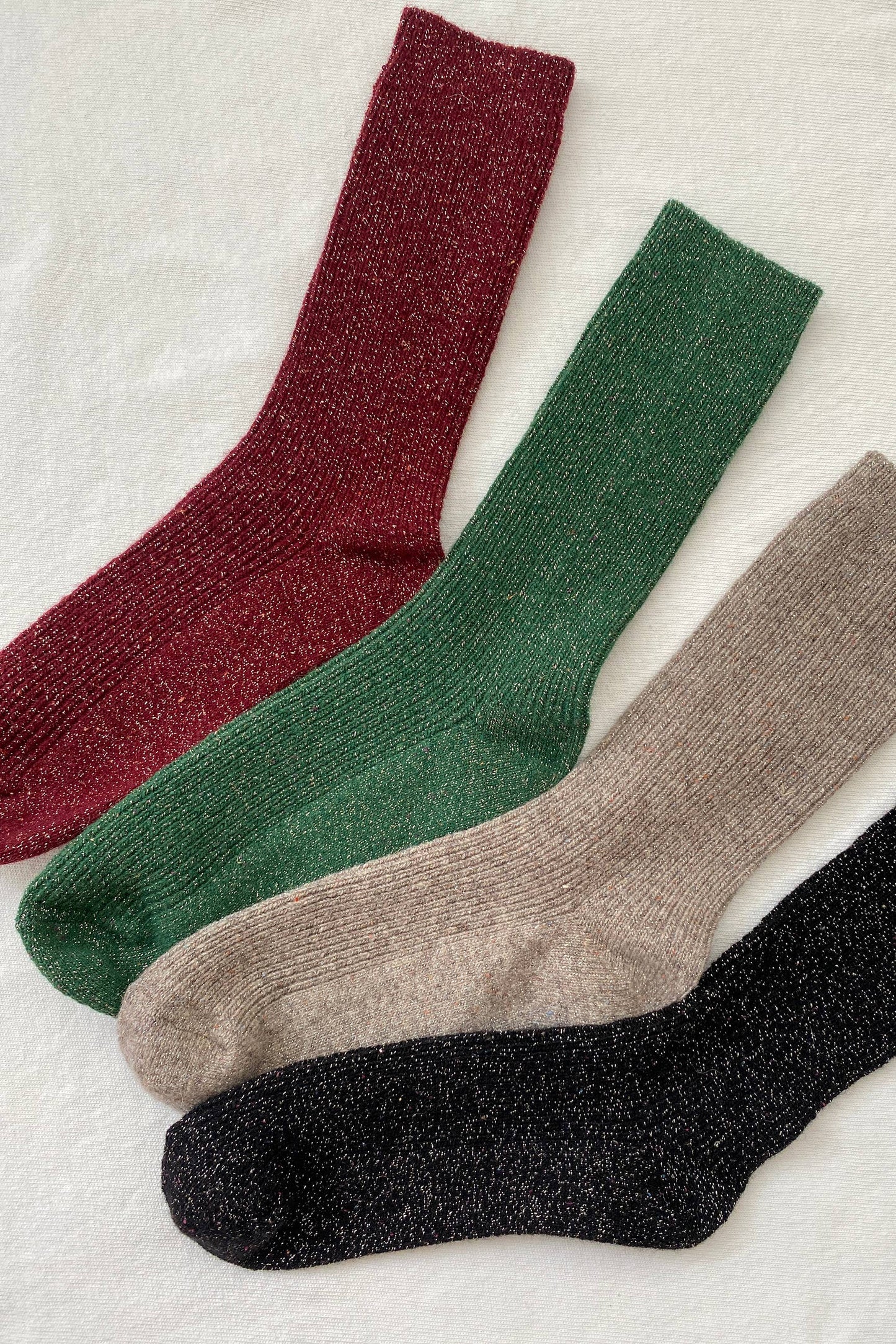 Le Bon Shoppe | Winter Sparkle Socks -  Poinsettia