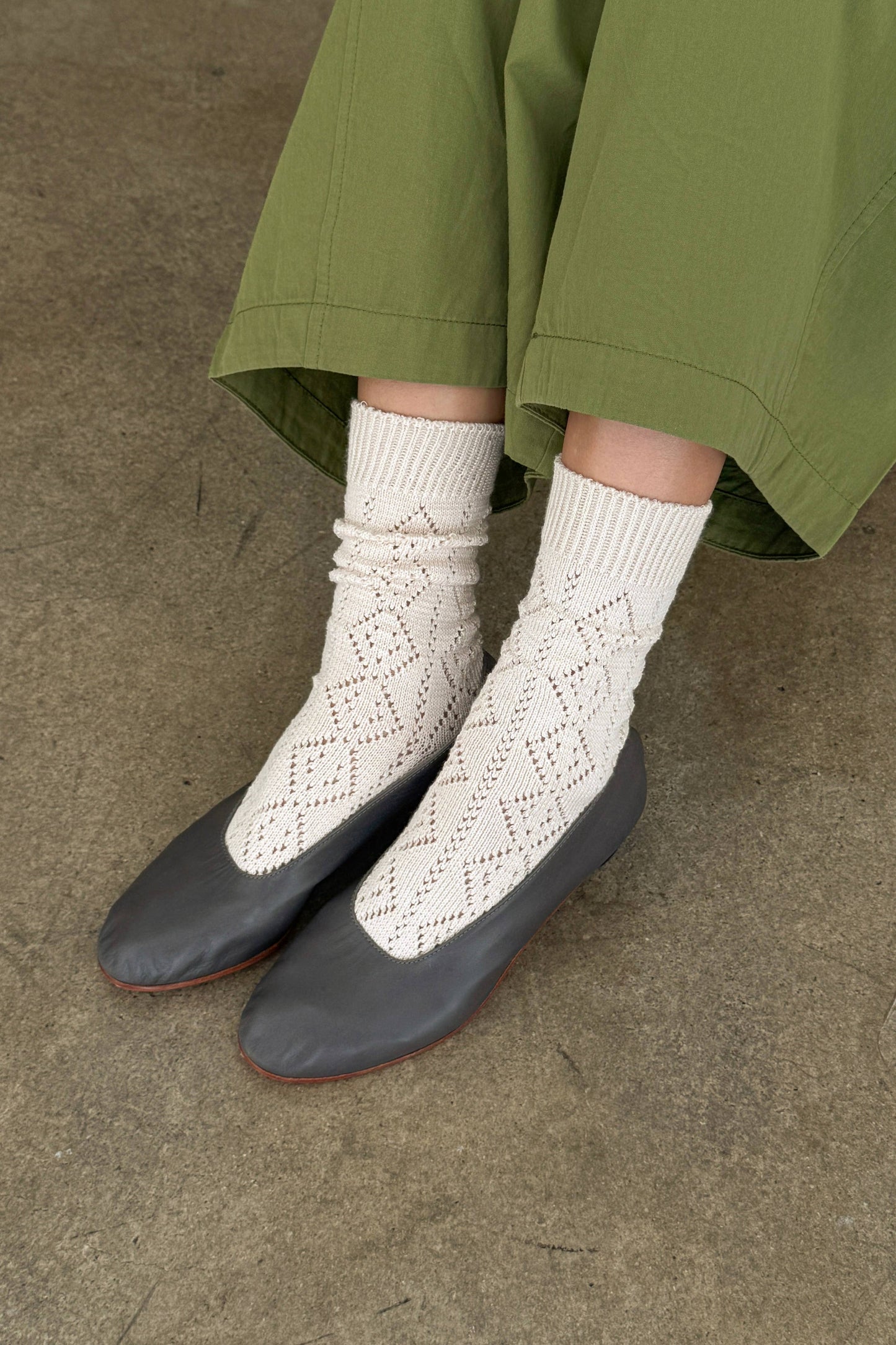 Le Bon Shoppe | Modal Eyelet Socks - Oyster
