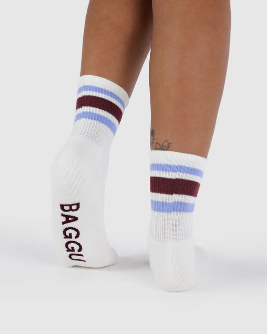 Baggu | Ribbed Socks - Ivory Stripe