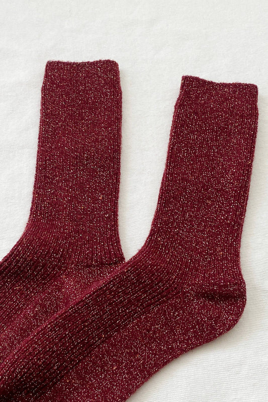 Le Bon Shoppe | Winter Sparkle Socks - Wine