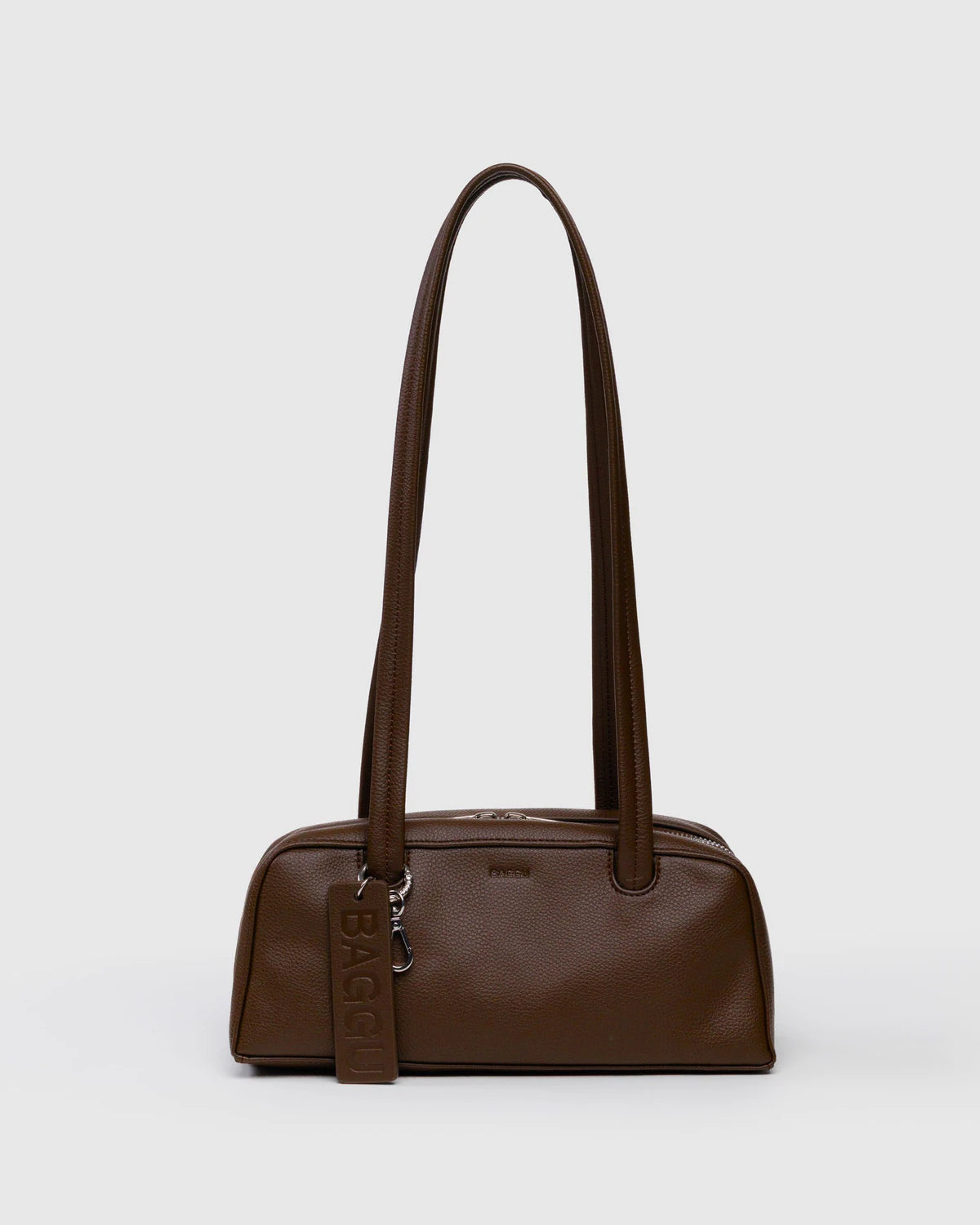 Baggu | Small Recycled Leather Bowler Bag - Brown