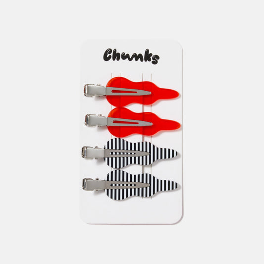 CHUNKS | Setting Clips - Candy Red + Stripes