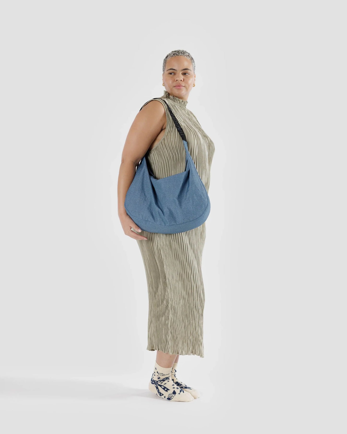 Baggu | Large Nylon Crescent Bag - Digital Denim