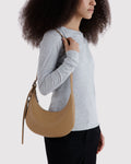 Baggu | Small Recycled Leather Flat Crescent - Dune
