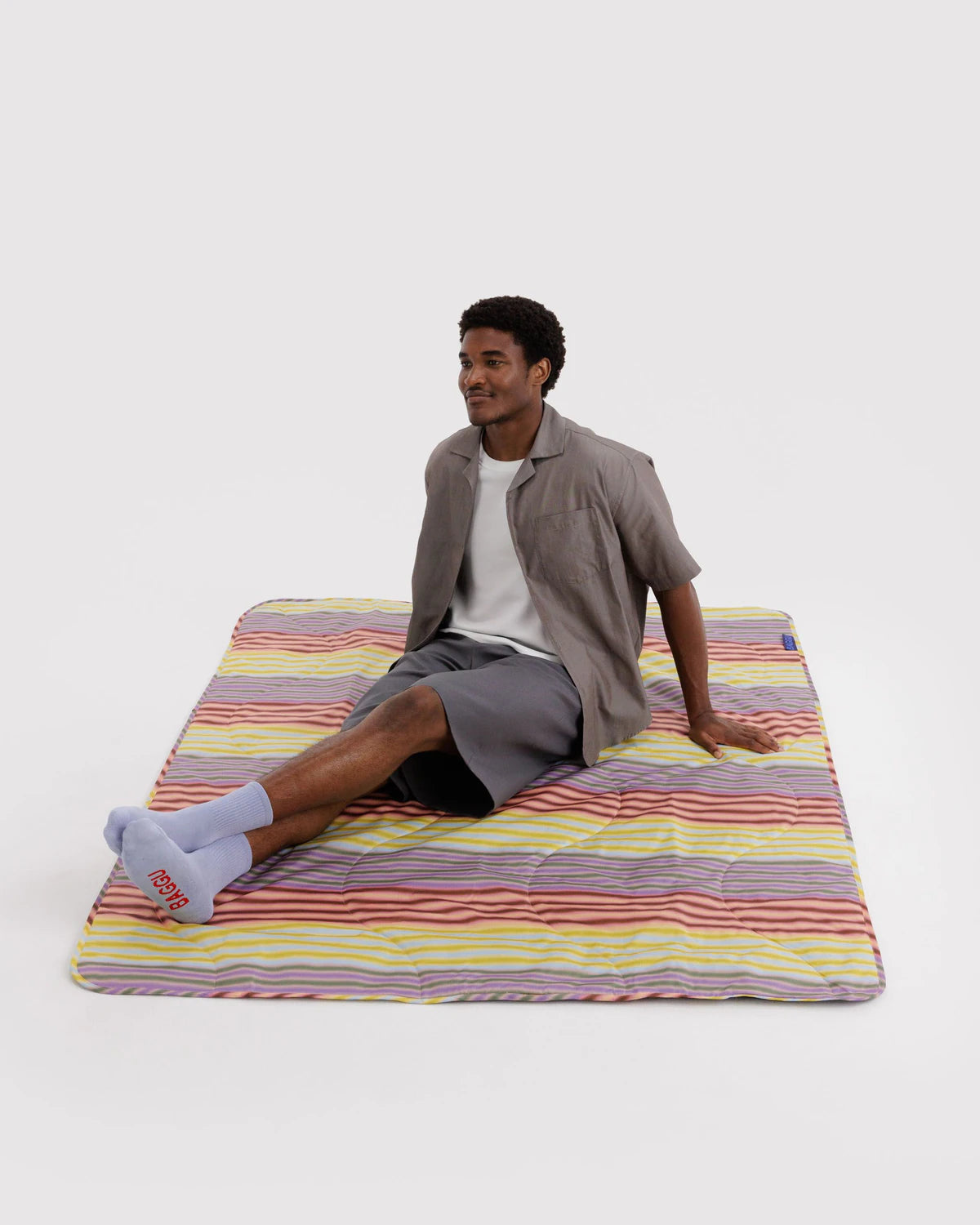 Baggu | Puffy Picnic Blanket - Gradient Stripe Multi
