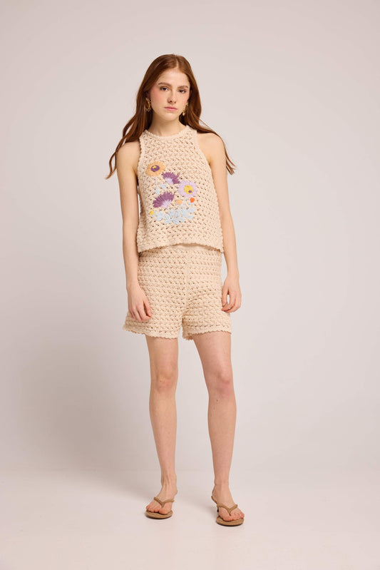 Louizon | Floral Tank Scalloped Edge