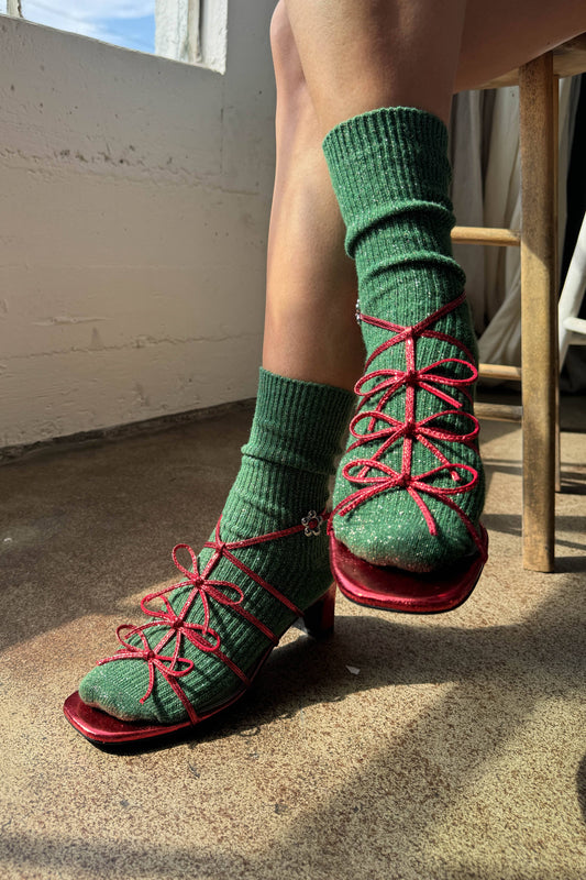 Le Bon Shoppe | Winter Sparkle Socks - Evergreen