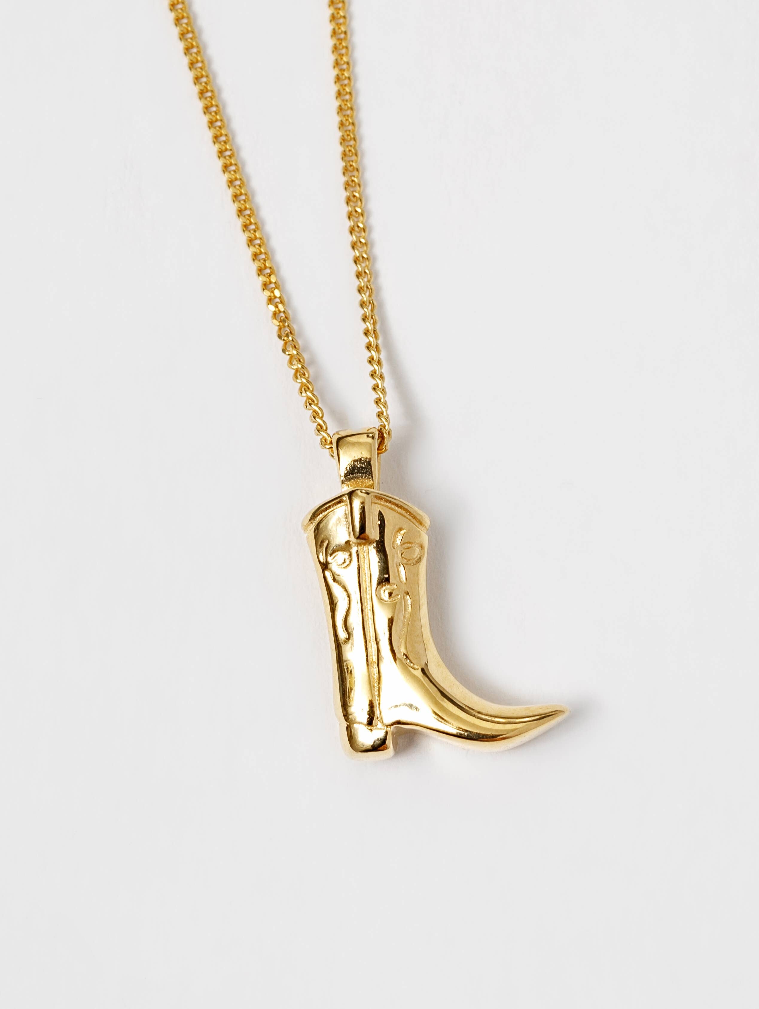 Wolf Circus | Cowboy Boot Charm Necklace - Gold
