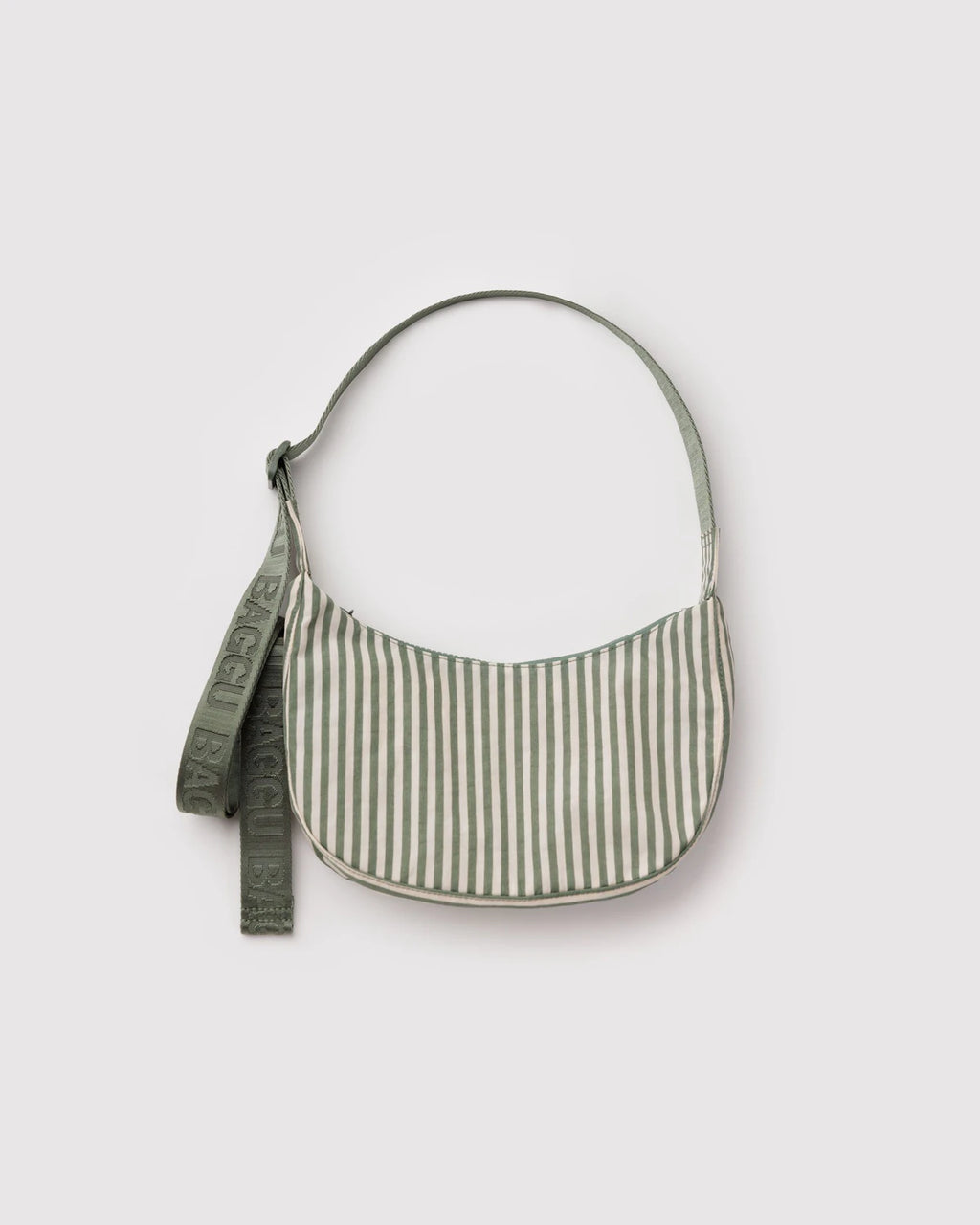 Baggu | Small Nylon Crescent Bag - Sage Stripe