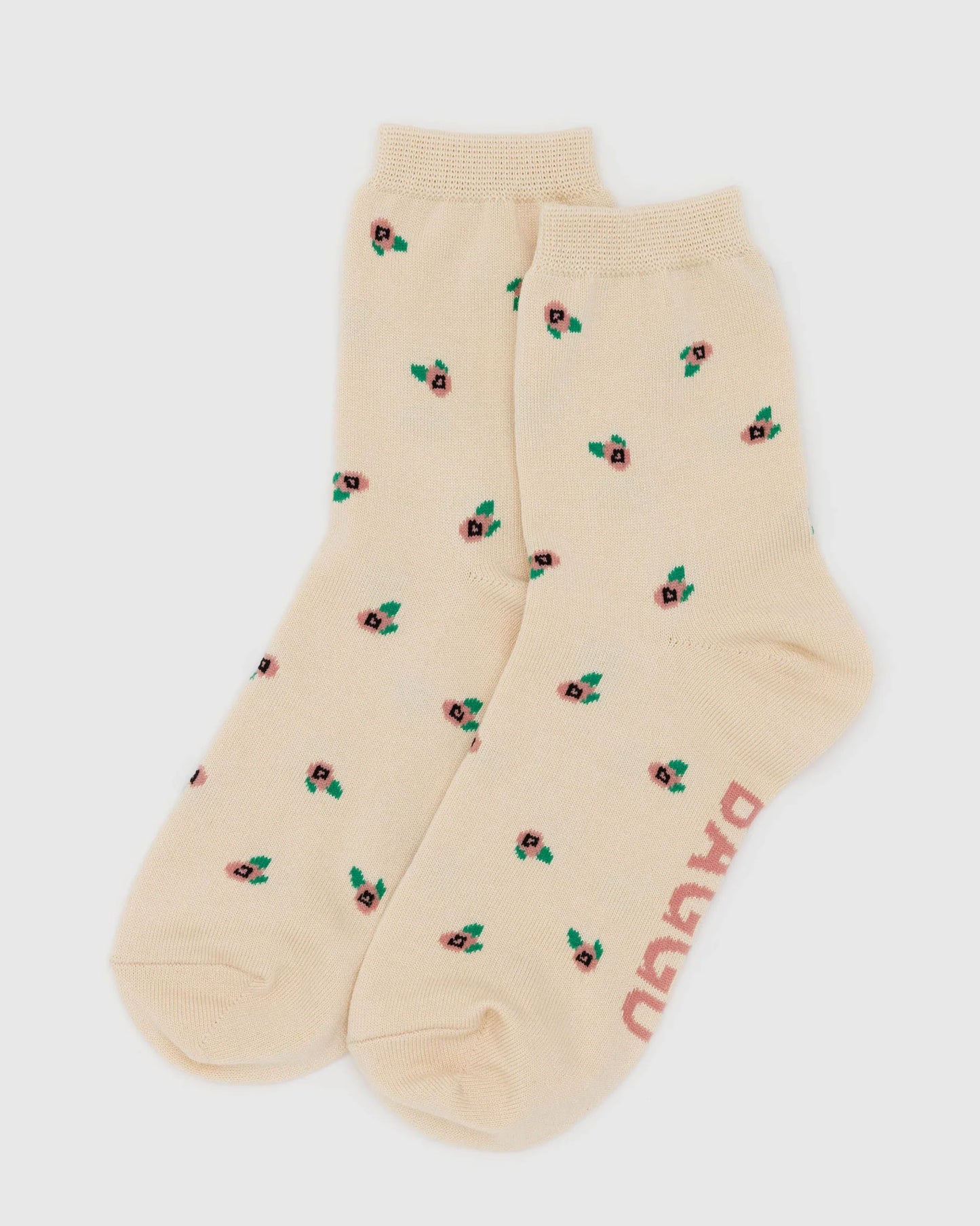 Baggu | Crew Socks -  Cream Rosette