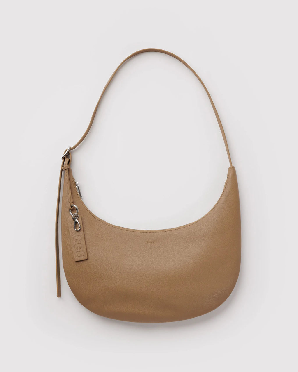 Baggu | Medium Recycled Leather Flat Crescent - Dune