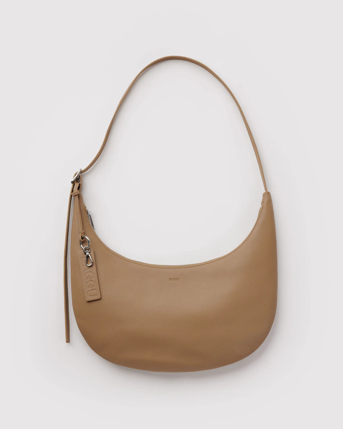 Baggu | Medium Recycled Leather Flat Crescent - Dune