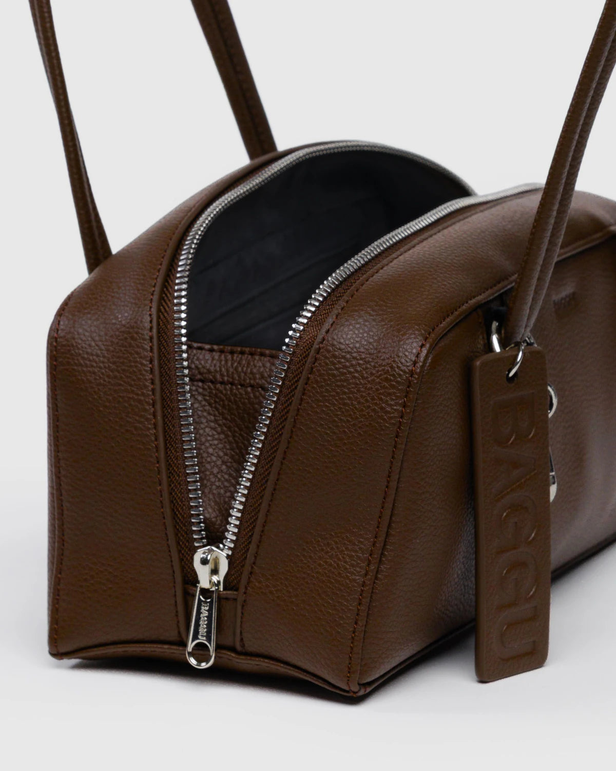 Baggu | Small Recycled Leather Bowler Bag - Brown