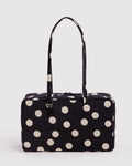 Baggu | Medium Nylon Bowler Bag - Black and Cream Polka Dot