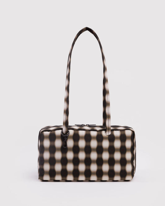 Baggu | Nylon Bowler Bag - Blurred Gingham Brown