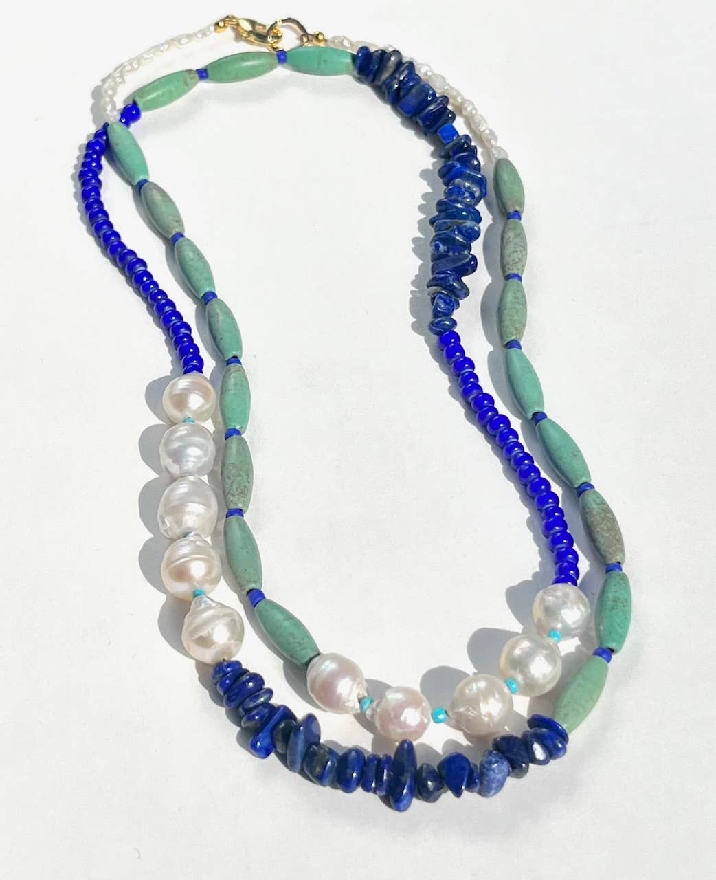Heather Kahn | Denim Pearl Doublet Necklace
