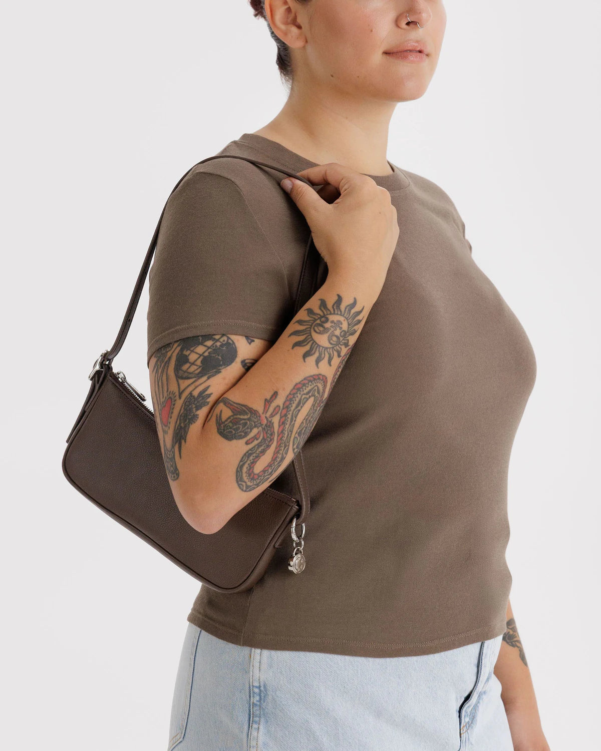 Baggu | Recycled Leather Pochette - Brown