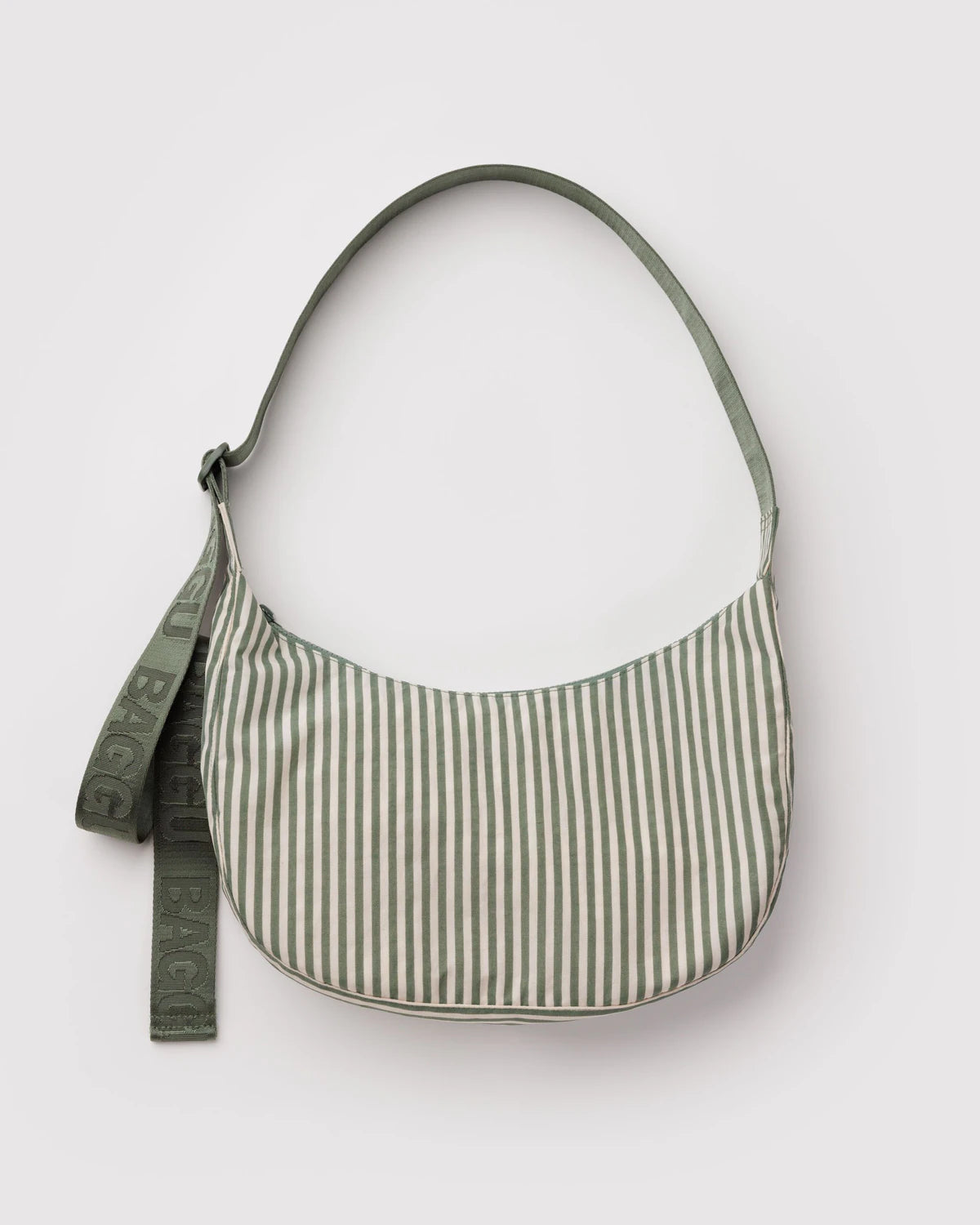 Baggu | Medium Nylon Crescent Bag - Sage Stripe