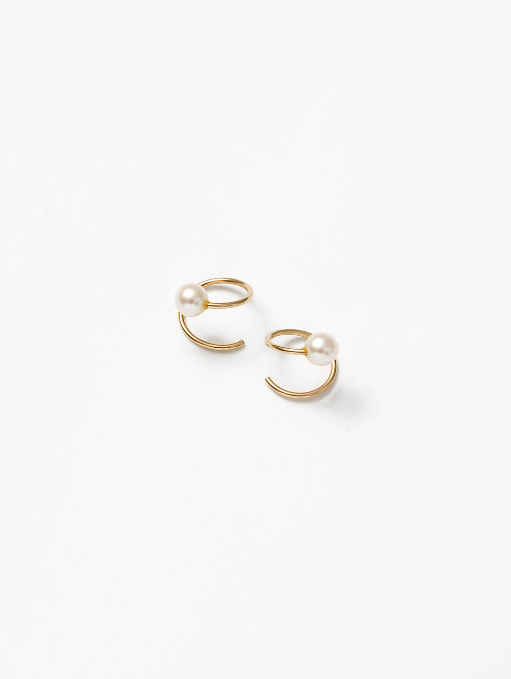 Wolf Circus | White Pearl Swirl Studs in Gold