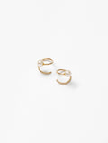 Wolf Circus | White Pearl Swirl Studs in Gold