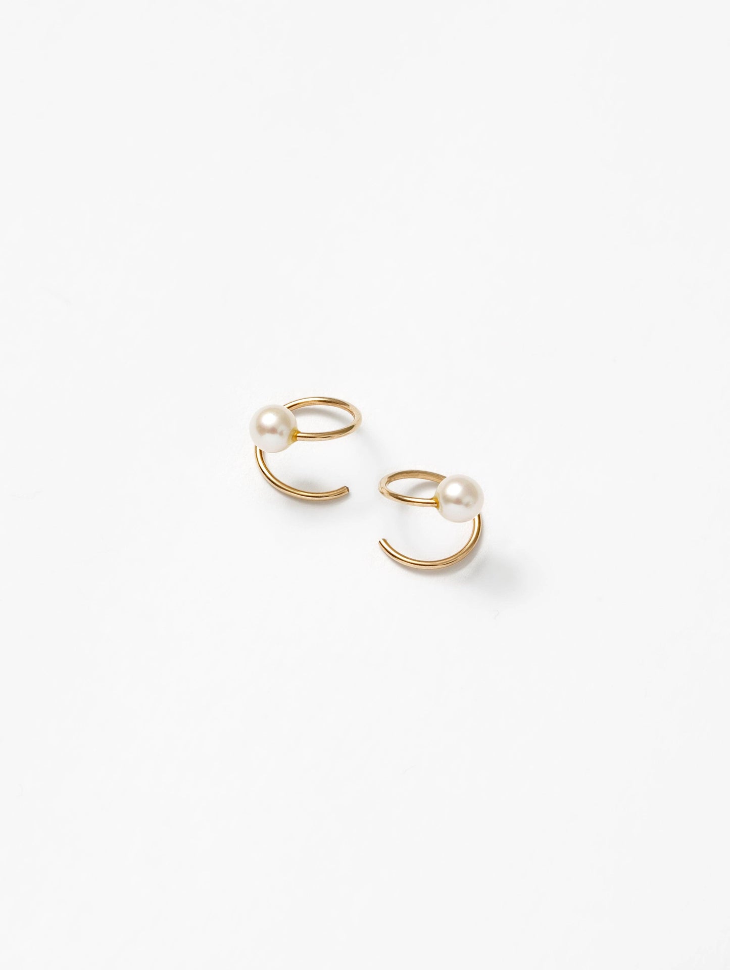Wolf Circus | White Pearl Swirl Studs in Gold