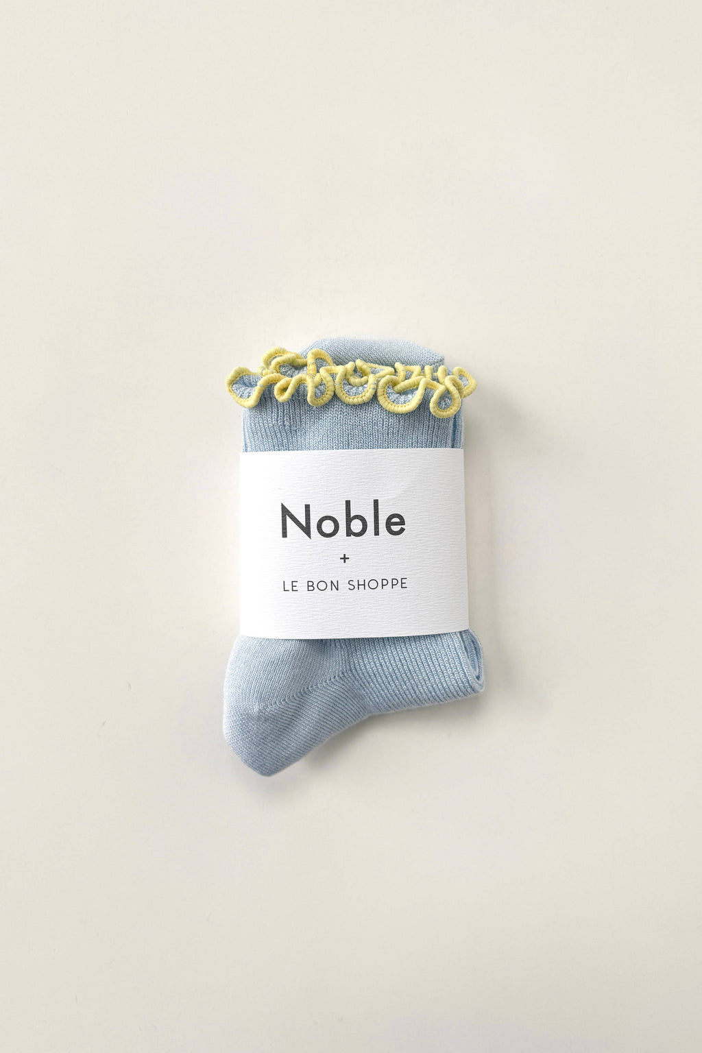 Le Bon Shoppe | The Petite Ruffled Modal Socks - Baby Blue/ Butter