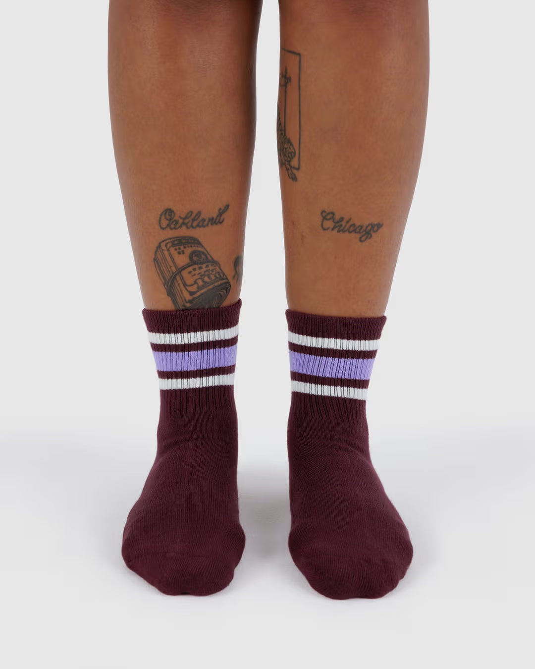 Baggu | Ribbed Socks - Mahogany Stripe
