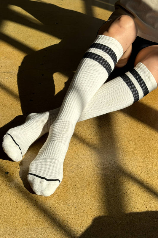 Le Bon Shoppe | Knee High Boyfriend Socks - Cream