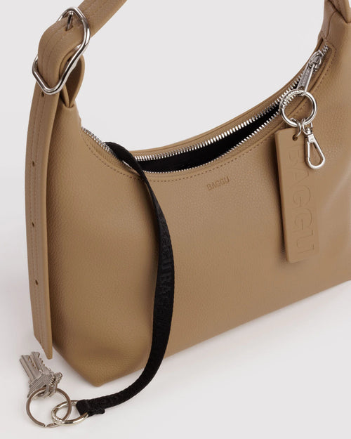 Baggu | Mini Recycled Leather Shoulder Bag - Dune